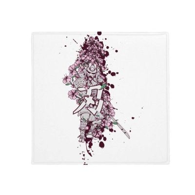 DIYthinker Japanese Ninja Samurai Sword Sakura Art Non-Slip Square Floor Pet Mat, 80 cm