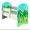 ACMA Children's Bed 180 x 80 cm with Mattress, Fall Protection, Slatted Base, White, Dinosaur Design 30 view 1