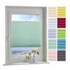 ourdeco Pleated Blind, 45 x 150 cm, Pastel Green, Light-Transmitting and Opaque, Tensioned, Clamp-On, No Drilling view 1