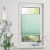 ourdeco Pleated Blind, 45 x 150 cm, Pastel Green, Light-Transmitting and Opaque, Tensioned, Clamp-On, No Drilling view 2
