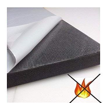 mail2mail Smooth Self-Adhesive Acoustic Foam, Flame-Retardant MVSS302d, 2 cm, 100 x 50 cm