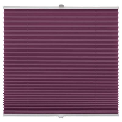 Made-to-Measure Pleated Blind, Clamp-Fit Mounting up to 27 mm, Opaque, Purple, W 121–130 cm x H 151–200 cm