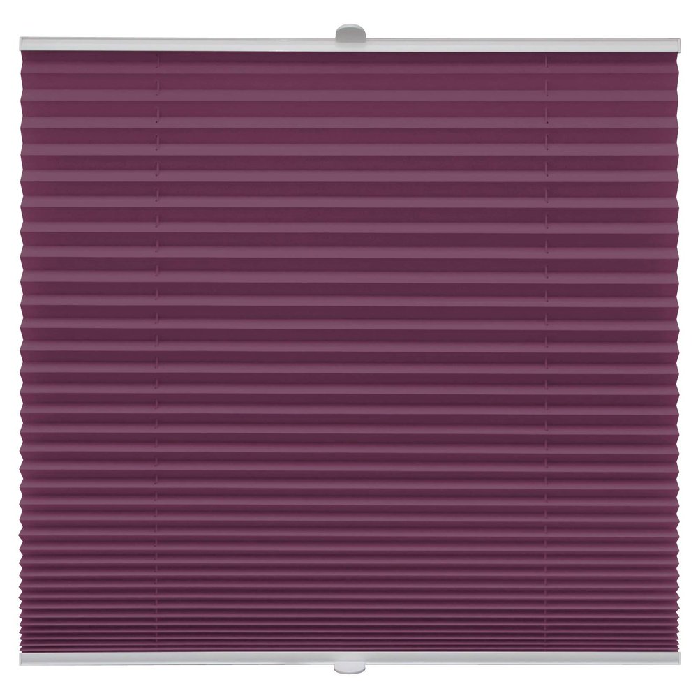 Made-to-Measure Pleated Blind, Clamp-Fit Mounting up to 27 mm, Opaque, Purple, W 121–130 cm x H 151–200 cm