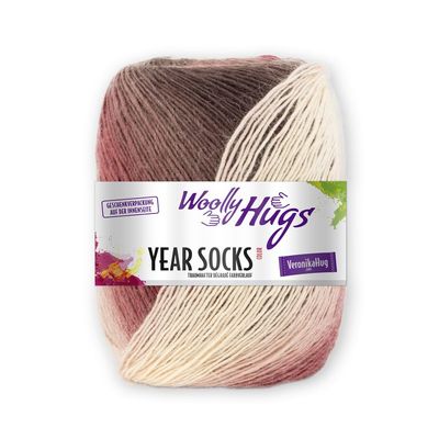 Woolly Hugs Year Socks Color 02 FEB, 100 g Sock Yarn with Subtle Gradient