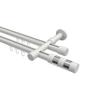 INTERDECO 20 mm Double-Track Internal-Run Curtain Rod, White, 100 cm view 1