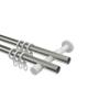 INTERDECO 20 mm Double Curtain Rod, Stainless Steel Look with Black, 100 cm view 3
