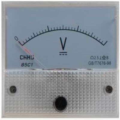 AC/DC Panel-Mount Voltmeter, Selectable Range: 3–500 V AC or DC; 0–30 V DC