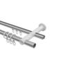 INTERDECO 20 mm Double Curtain Rod with Internal Track, Silver Gray/Black, 120 cm view 3