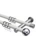 INTERDECO 20 mm Double Curtain Rod, White/Chrome, 140 cm view 1