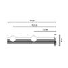 INTERDECO 20 mm Double Curtain Rod, White/Chrome, 140 cm view 2