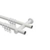 INTERDECO 20 mm Double Curtain Rod, White/Chrome, 140 cm view 3