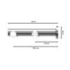 INTERDECO 20 mm Double-Track Round-Tube Curtain Rod, Chrome, 140 cm view 2