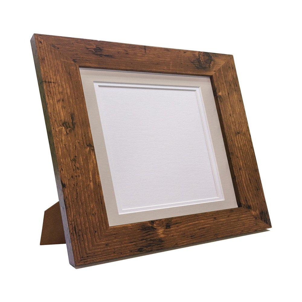 Metro Vintage Wooden Picture Frame with Light Gray and White Double Mat, 20 x 20 in, for 16 x 16 in Photos