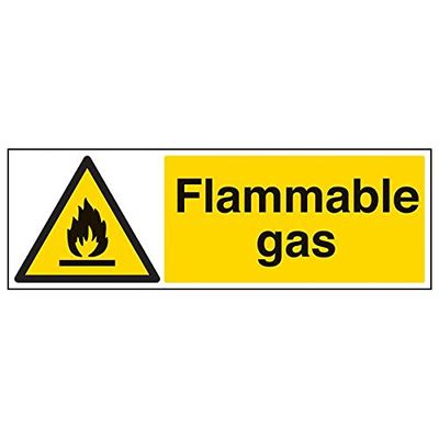 VSafety 69028BP-R "Flammable Gas" Sign, Landscape, 600 x 200 mm, 3-Pack
