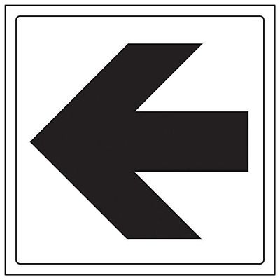 VSafety "General Straight Arrow" Sign, Square, 3-Pack, 200 x 200 mm, 3
