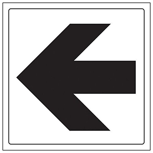 VSafety "General Straight Arrow" Sign, Square, 3-Pack, 200 x 200 mm, 3