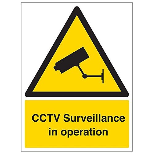 VSafety Sign "CCTV Surveillance In Operation," Portrait, 3-Pack, 300 x 400 mm