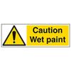 vsafety “Caution Wet Paint” Sign, Landscape, Pack of 3, 600 x 200 mm view 1