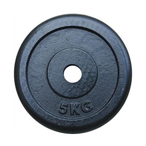 MASTER Adult Weight Plates, 2 x 5 kg, 2-Piece Set, Black