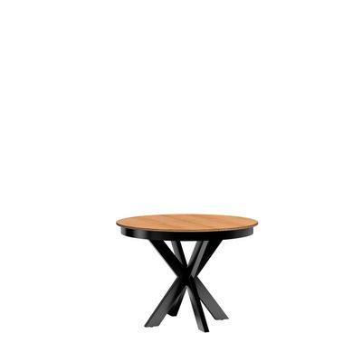 MASIMO Round Extendable Dining Table, Oak Caramel, 110–150 cm