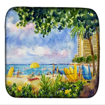 Caroline's Treasures 6065DDM Dish Drying Mat, Beach Resort View from the Condo, 35.6 x 53.3 cm, Multicolor