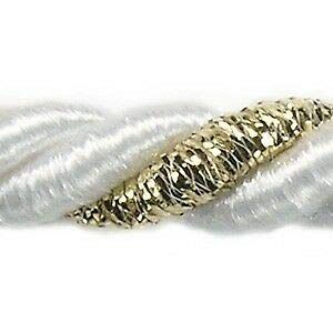 Mosel Avenue Studio 10 m Lurex Cord, 7 mm, Gold & White