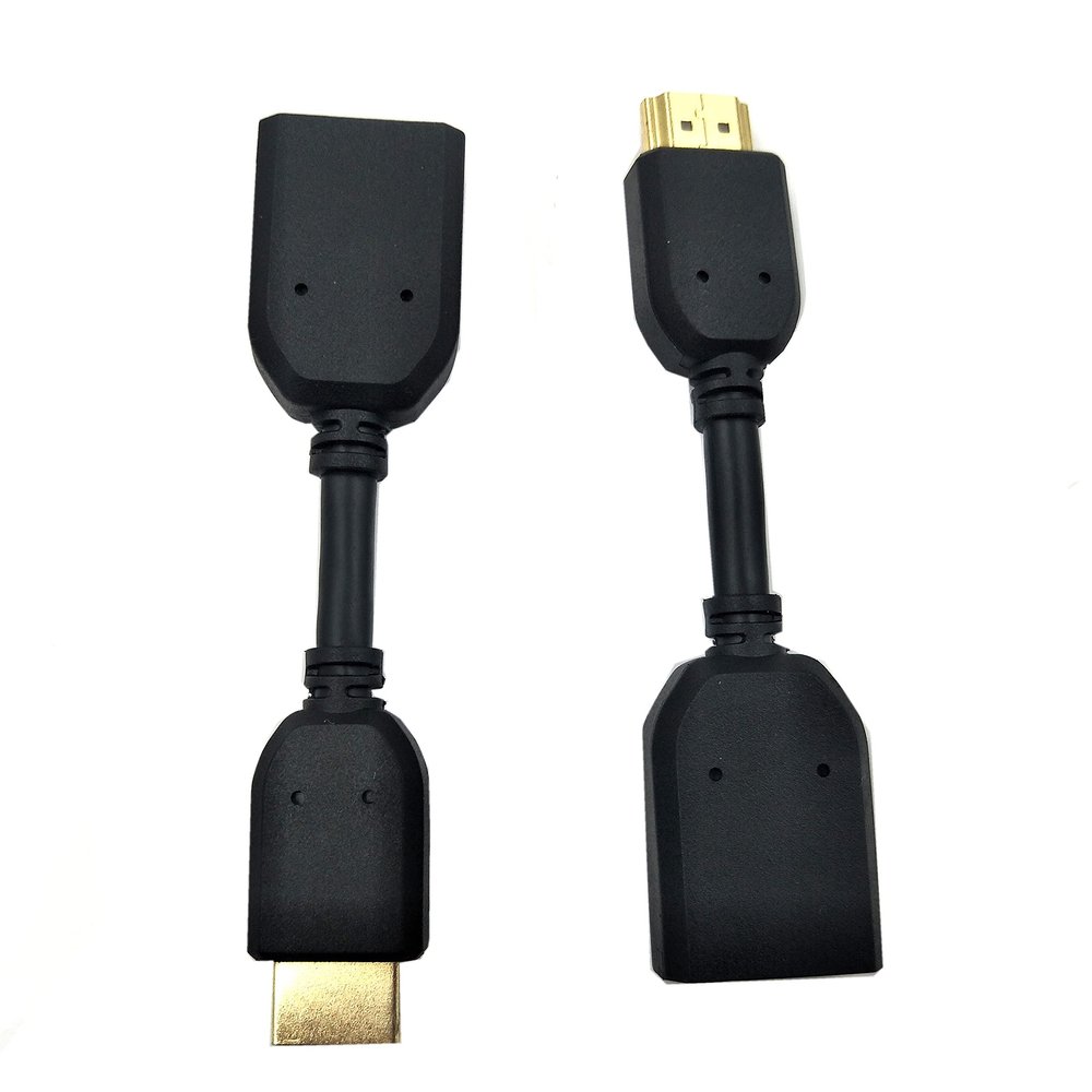 Duttek HDMI Adapter Cable, Gold-Plated, HDMI Male to Female, 10 cm, 2-Pack