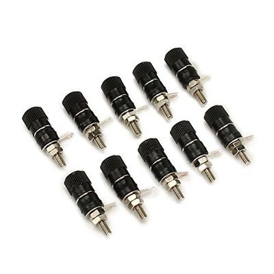 TuToy Wendao JS-910B AV 4 mm Wiring Terminal Block Adapters, 10-Pack, Black