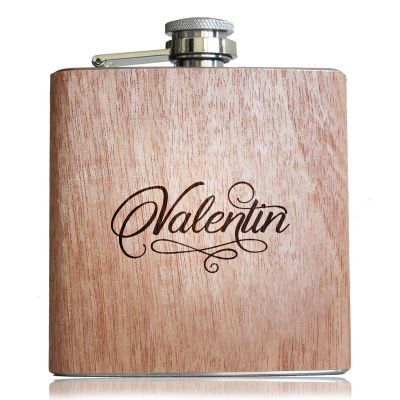 Personalized Wooden Flask with Custom Engraving