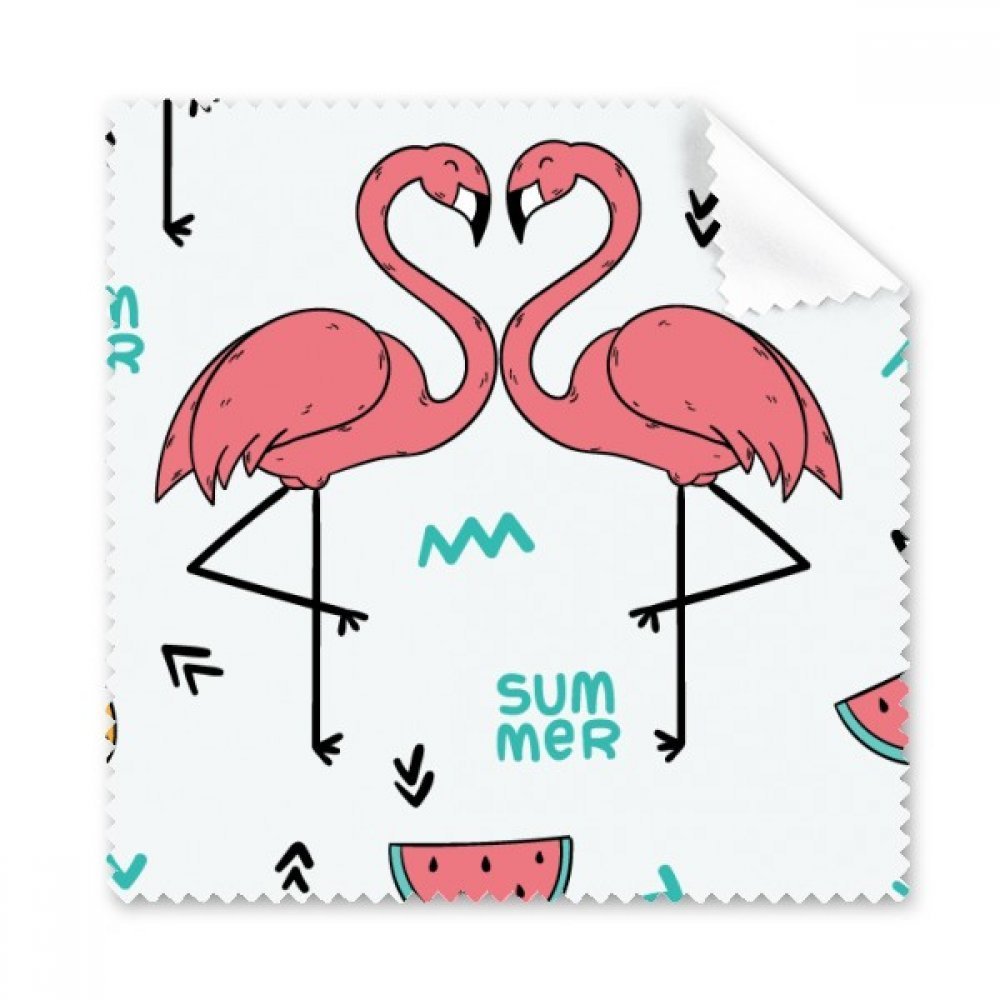 DIYthinker Flamingo Couple in Love Eyeglass Cleaning Cloth, Screen Cleaner, 5 Pieces, Gift