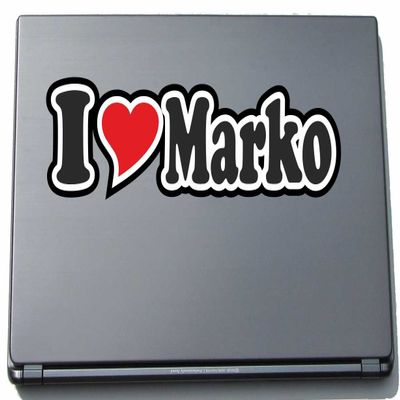 Indigos UG I Love Marko Laptop Sticker, 210 mm – Notebook Skin Decal for Laptop Covers, Office, School & University