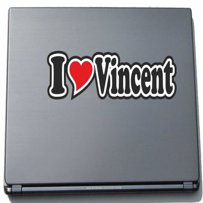 INDIGOS UG I Love Heart Decal Laptop Skin, 210 mm, Personalized Name Sticker