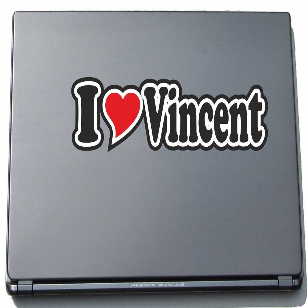 INDIGOS UG I Love Heart Decal Laptop Skin, 210 mm, Personalized Name Sticker