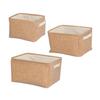 Homemania furniteam Storage Boxes, 3-Piece Set, Fabric, Natural Cork, 41 x 36 x 24 cm view 1