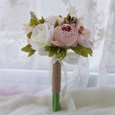 Fouriding Peony Artificial Rose Bridal Bouquet
