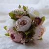 Fouriding Peony Artificial Rose Bridal Bouquet view 3