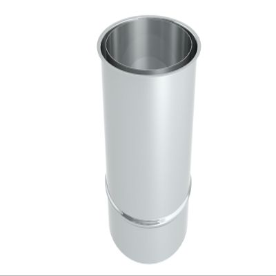 Stove Pipe Wall Thimble, Double-Wall DC01 Steel, 200 mm, Unpainted, 150 mm Diameter