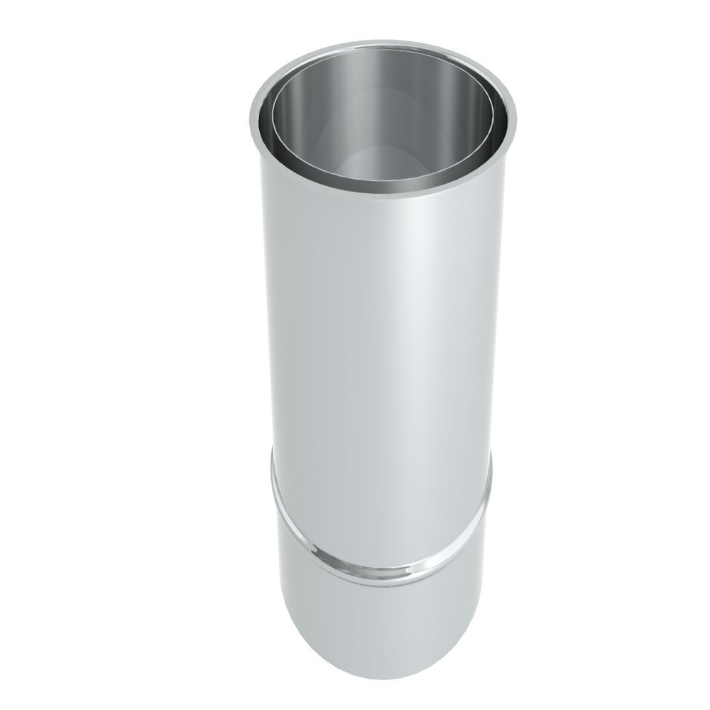 Stove Pipe Wall Thimble, Double-Wall DC01 Steel, 200 mm, Unpainted, 150 mm Diameter