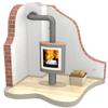 Stove Pipe Wall Thimble, Double-Wall DC01 Steel, 200 mm, Unpainted, 150 mm Diameter view 2