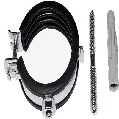 rohrfix-24 10-Piece Set Joint Pipe Clamps 32–35 mm / 1 in, Black or Silver