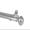 Sento Bona 25/19 mm Metal Curtain Rod Set, Stainless Steel Look, 140 cm view 1