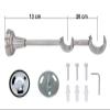 Sento Bona 25/19 mm Metal Curtain Rod Set, Stainless Steel Look, 140 cm view 3