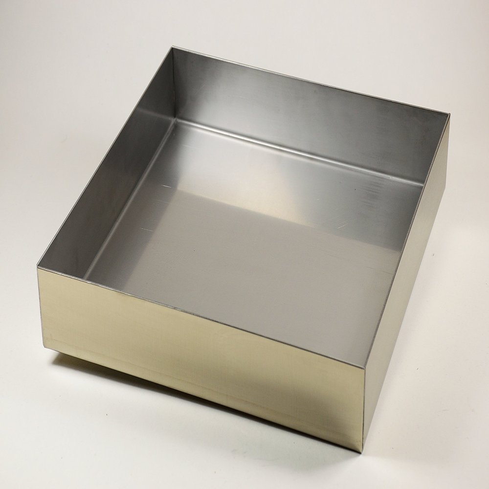 STM-Fulda Stainless Steel Tray, Fully Welded Corners, 250 x 250 x 100 mm, 1 mm Thick