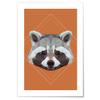 JUNIWORDS Poster with/without Wooden Frame – Choose a Design – Low-Poly Raccoon – Choose a Size – 40 x 60 cm (L), Unframed view 1