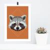 JUNIWORDS Poster with/without Wooden Frame – Choose a Design – Low-Poly Raccoon – Choose a Size – 40 x 60 cm (L), Unframed view 2