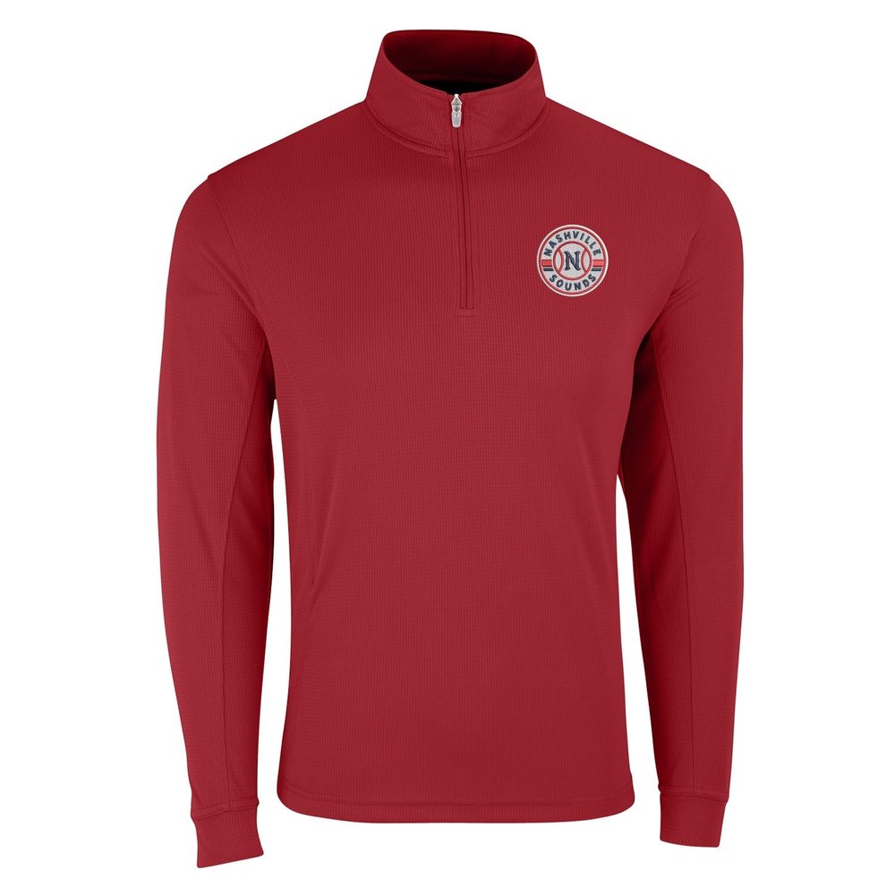 Vantage Apparel Nashville Sounds Minor League Baseball 1/4-Zip Tech Pullover, Sport Red, XL