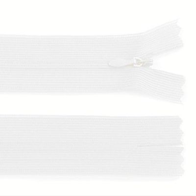 Schnoschi 20-Pack 18 cm Concealed Spiral Zippers, Non-Separating, White, 3 mm