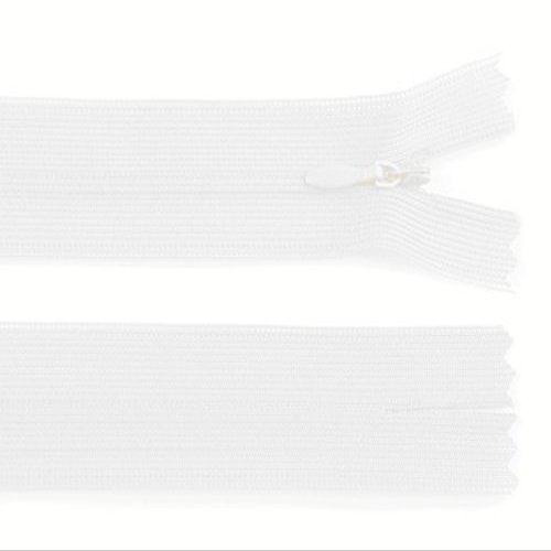 Schnoschi 20-Pack 18 cm Concealed Spiral Zippers, Non-Separating, White, 3 mm