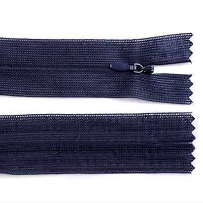 Schnoschi 5-Pack 35 cm Concealed Spiral Zippers, Non-Separating, Dark Blue, 3 mm