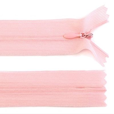 Schnoschi 20-Pack 50 cm Concealed Spiral Zippers, Non-Separating, Dusty Rose, 3 mm Track
